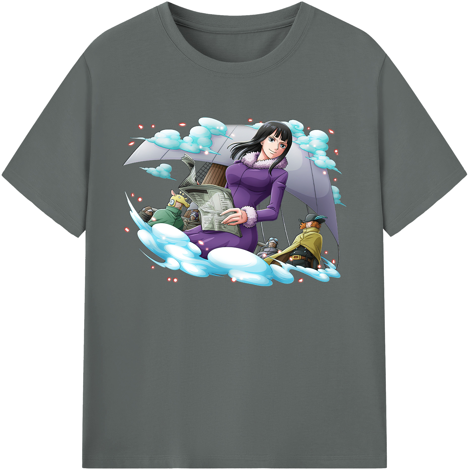 ワンピース ニコ・ロビン ONE PIECE Nico Robin 綿100％ メンズ半袖Tシャツ｜肌触りやわらか＆通気性